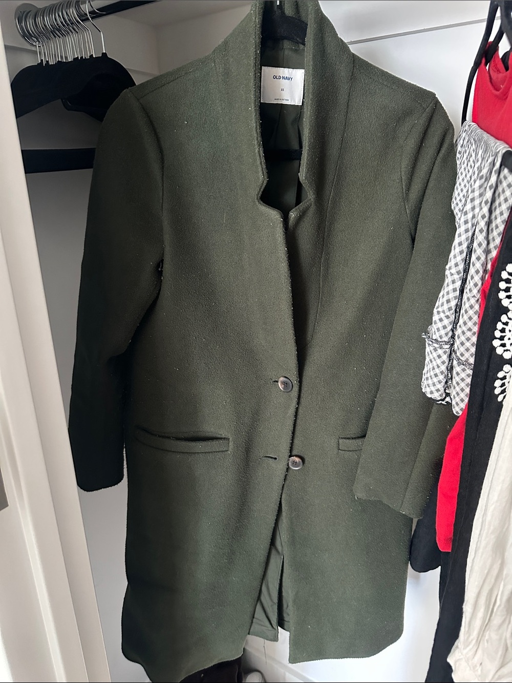 Old Navy Men's Dark Olive Green Pea Coat